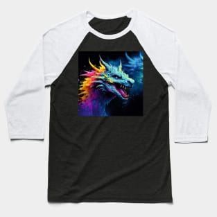 Vibrant Colourful Dragon Baseball T-Shirt